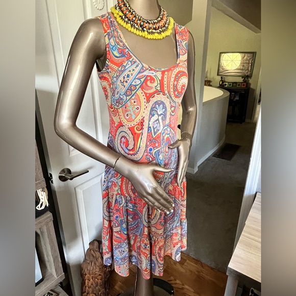 MSK Multicolor Paisley Midi Dress - Picture 1 of 6